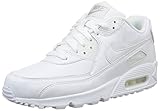Nike Men's Air Max 90 Leather Running Shoes, True White/True White, 8