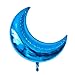 Crescent Moon Shaped Mylar Balloons 36 inch Moon and Star Party Balloons Pack of 18 for Birthday Party Anniversary Celebrate Parties Wedding Baby Shower Decorations (Blue and Silver)
