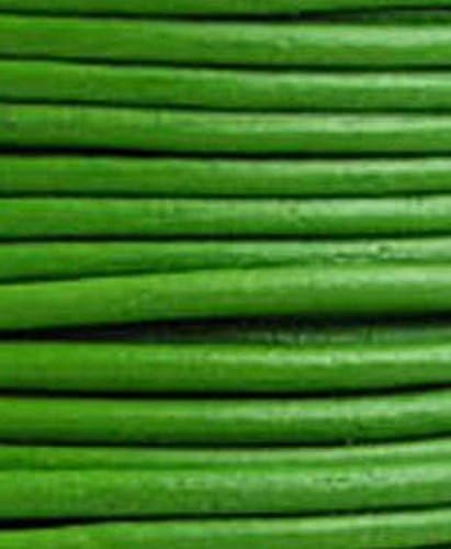 Round Leather Cord, 5 Yards Length, 2.0 mm Forest Green (#40)