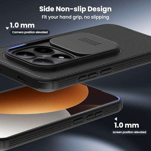 Nillkin Case for Xiaomi Redmi Note 15 Pro Plus 5G - Camera Protector with Slide Camera, Shock and Scratch Resistant, Compatible with Xiaomi Poco M8 Pro 5G 6.83" Black