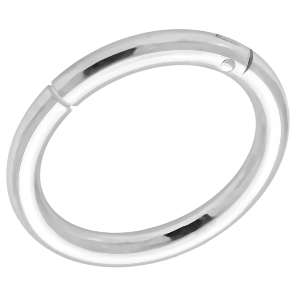 AZARIO LONDON 18 Gauge - 6MM Diameter 925 Sterling Silver Classic Hinged Segment Nose Ring Piercing Jewellery