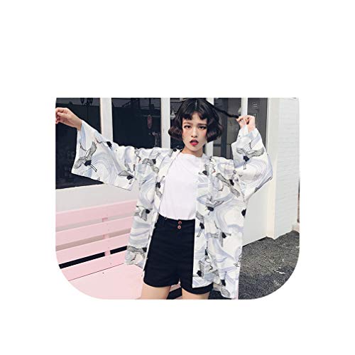 Harajuku Japanese Robes Loose Chiffon Cardigan Kimono Yukata Women Kimono Cosplay Costume,18.9,XXL