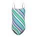 Girls One Piece Swimsuit Striped Hollow Out Ruffles Swimwear Bathing Suits