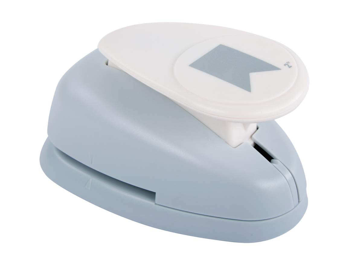 Rayher Paper Craft Punch with Banner Design, Lever Punch for Card Making and Scrapbooking, 5.08cm, 2", 69210000