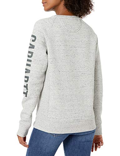 carhartt women's relaxed fit midweight crewneck block logo sleeve graphic sweatshirt