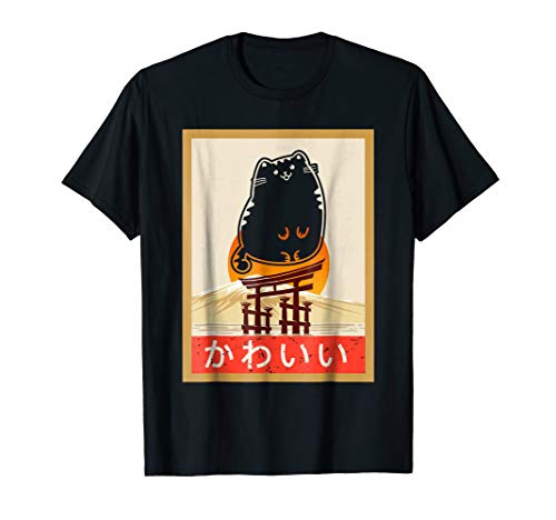Vintage Kawaii Japanese Anime Cat T-shirt