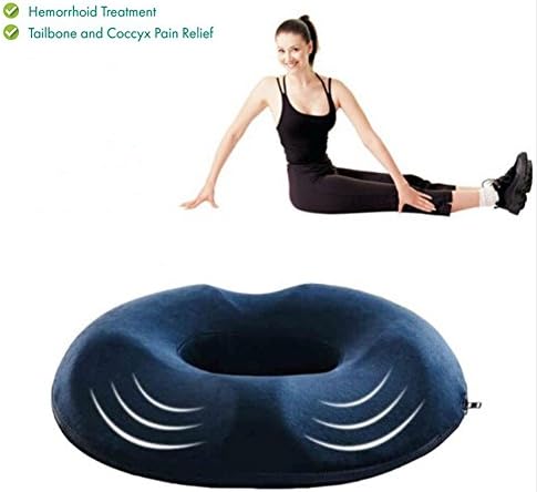 Jimcoser Seat Cushion Memory Foam Coccyx Pain Relief Pillow for Hemorrhoid, Prostate, Pregnancy, Postpartum recovery, Post Surgery and Sciatica Treatment Tailbone Pain Cushion