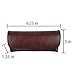 Semi Hard Eyeglass Case - Brown Protective PVC Leather Style Shell Glasses Holder with Velcro Closure - by OptiPlix