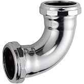 ZM Heavy-Duty 90-Degree Elbow with Slip-Joint Connection, Chrome