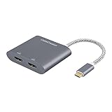 USB C to Dual HDMI 4K, CableCreation USB Type C (Compatible Thunderbolt 3) to 2 HDMI Adapter, Compatible with MacBook Pro/MacBook/iMac 2017/Chromebook Pixel/Yoga 720/730/XPS 13/Surface Book 2, Gray