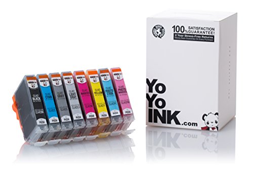 YoYoInk 8 Pack Compatible Ink Cartridge for Canon CLI-42 Pixma Pro-100 (1 Black, 1 Cyan, 1 Gray, 1 Light Gray, 1 Magenta, 1 Yellow, 1 Photo Cyan, 1 Photo Magenta) with Ink Level Indicator