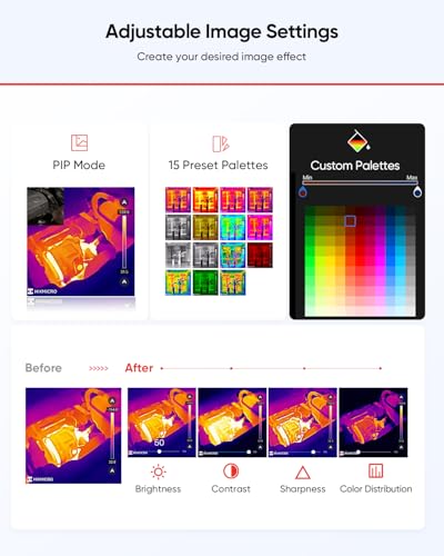 Hikmicro Minie Thermal Camera iPhone & Android, 192 * 192 SuperIR Resolution, Thermal Imaging Camera No Battery for Phone/Tablet, USB C/Lightning Port,Support iPhone 15/16/17 iOS
