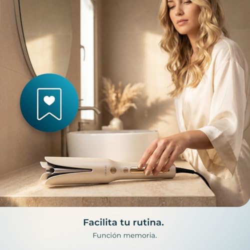 Rizador de Pelo Automático con Tecnología Plasma SurfCare Magic Waves Plasma. Barril de 32mm, Revestimiento de Cerámica, 160º-210ºC, Botón de Rotación, Función Memoria, Rápido Calentamiento