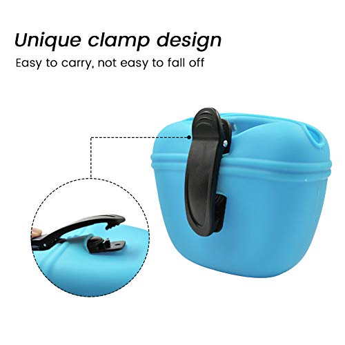 AUDWUD- Silicone Dog Treat Pouch - Clip on Portable Training Container - Convenient Magnetic Buckle Closing and Waist Clip - 100% FDA Certified Food Grade Silicone & BPA Free - Thumbnail 3