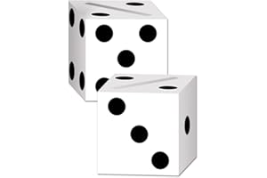 Beistle 54132 2-Pack Dice Card Boxes, 6-1/2-Inch by 6-1/2-Inch, Black/White