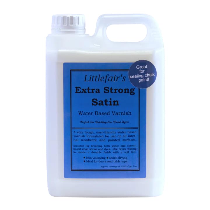 Littlefair's Extra Strong Wood Varnish - 2.5ltr - Water-Based, Fast Drying, Non-Yellowing, Low-Odour, Clear Finish (Satin)