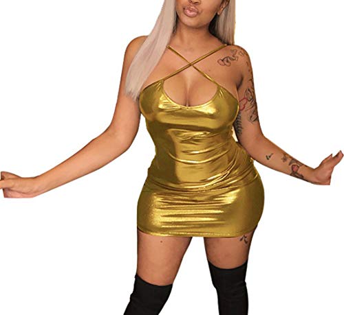 Dreamparis Women's Sexy Faux Leather Bodycon Dress India