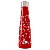 Sip by Swell Red Candy Canes Insulated Double-Walled Stainless Steel Water Bottle, 15 oz, Red/White