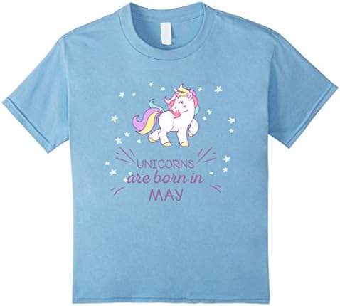 Kids Unicorns Are Born in May - Cute Princess T-shirt 10 Baby Blue