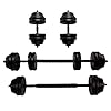 CCLIFE 2in1 Kettlebell Hanteln Set 2er verstellbar mit Verbindungsstahlrohr Kurzhanteln Langhanteln Kugelhantel Hantelset professionell Dumbbell Gewichten