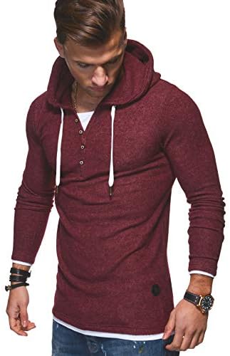 Men's Sweater Jumper Hoodie Sweatshirt Pullover Longsleeve Henley Sport Outwear MT-7437