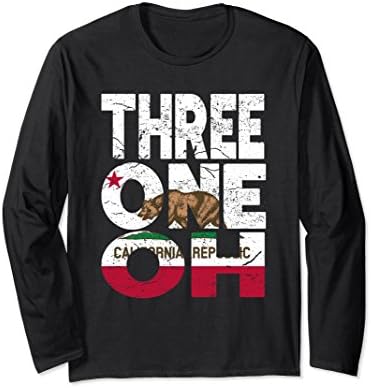 Unisex California Republic Flag Long Sleeve T Shirt - 310 Area Code XL: Black
