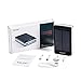 10000mAh Solar Charger Portable Dual USB Shockproof Solar Power Bank/ Backup Battery Charger; Solar Powered Phone Charger for iPhone iPod iPad Samsung HTC Blackberry and GPS Tablets Camera (Black)