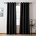 Deconovo Black Thermal Insulated Blackout Panel Curtains 52 by 84 Inch,1 Panel