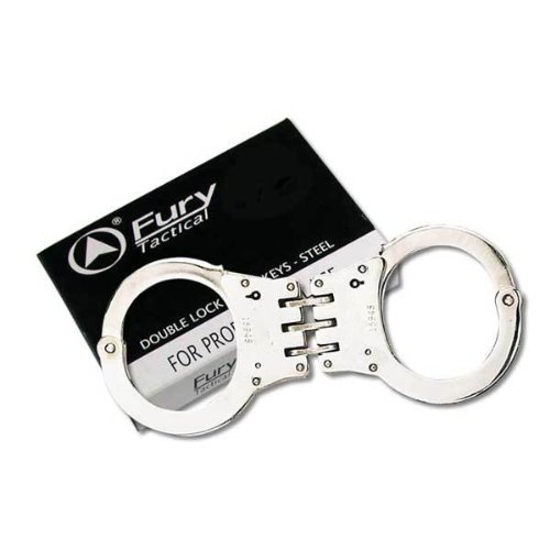 Fury Tactical 9000075 Double Lock Hinged Handcuffs Chrome