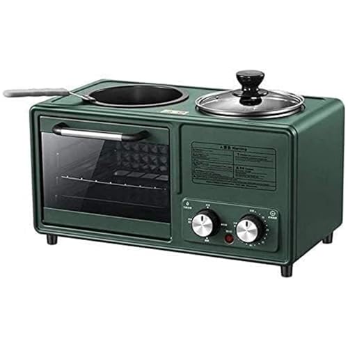 Mini 8L Electric Oven, 1600W Oven, Breakfast Maker, Multi-Function 4-In-1 Home Bread Maker, 304 Stainless Steel Tempered Glass