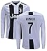 Cristiano Ronaldo Juventus #7 Youth Soccer Jersey Home Long Sleeve Shorts Kit Kids Gift Set (YM 8-10 Years, Ronaldo #7)
