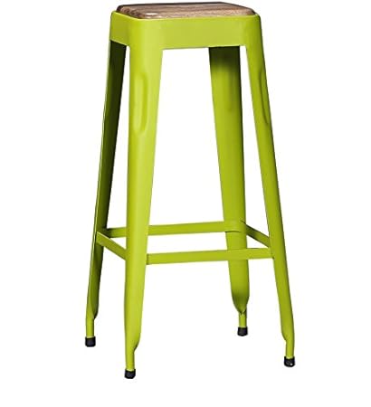 Wooden Top Bar Stool in Yellow
