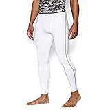Under Armour Men's HeatGear Armour Compression Leggings, White/Graphite, Medium
