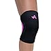 Athlos Fitness Knee Sleeves for Compression and Joint Pain Relief - Neoprene Sleeves for Fitness Weightlifting Powerlifting Sports and Squats 5 mm (2 Per Pack) (Black/Pink, S)