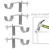 MEELLION Curtain Rod Bracket Adjustable Curtain Rod Curtain Rod Holder 4 PCS Single Window Frame Curtain Rod Brackets (Silver)