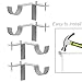 MEELLION Curtain Rod Bracket Adjustable Curtain Rod Curtain Rod Holder 4 PCS Single Window Frame Curtain Rod Brackets (Silver)