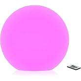 Hathdia 6-Inch LED Ball Light, Multi-Color Rechargeable Night Lights Waterproof Dimmable Mood Lamp with Remote for Home Garden Patio Party Bar Decors
