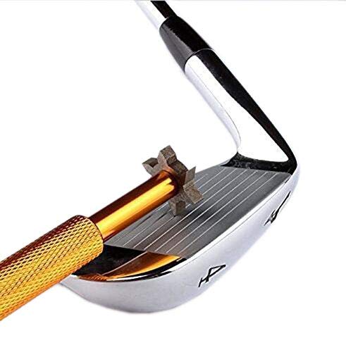 MamimamiH Golf Club Groove Sharpener and Cleaner Tool with 6 Heads (Gold)