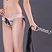 Romi Fetish Leather Whip with Glass Pleasure Wand with Ball Tip - Sex Toy for SM or Anal Sex/Masturbation