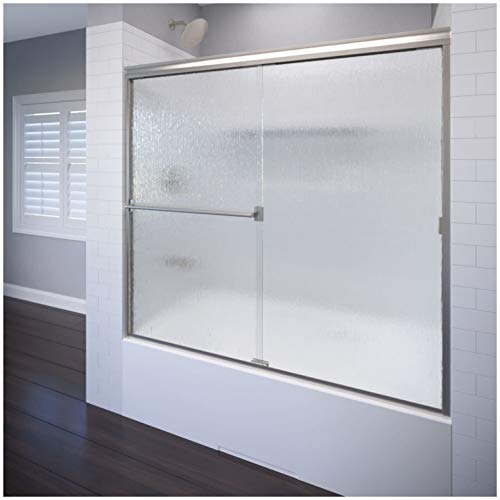 Basco Shower Door Classic Semi-Frameless Sliding Tub Door, 52-56 in. W x 56 in.…