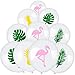 SATINIOR 40 Pieces Hawaiian Party Balloons Flamingo Pineapple Tropical Leaves Latex Helium Balloons for Luau Party Decoration Supplies