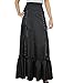 Kimikal Gothic Steampunk Long Sateen Corset Skirt (Large (Waist 30.7 inches), Black)