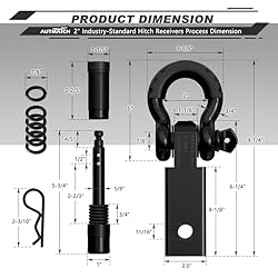 AUTMATCH Shackle Hitch Receiver 2 Inch - 3/4" D