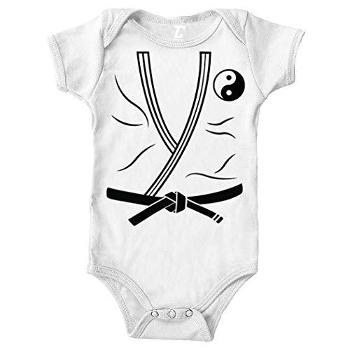 Baby Karate Costumes - Tcombo Karate Gi Costume - Black Belt Bodysuit (White, 6