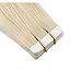 Tape in Hair Extensions Human Hair 16 Inch Tape in Extensions Real Hair 50g 20pcs Remy Hair Tape in Extensions Silky Straight Color #60 Blonde