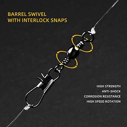 SF Angelwirbel Tönnchenwirbel Angelkugellager Kugellagerwirbel Wirbel-Set mit Sicherheitsschnalle – Bild 5