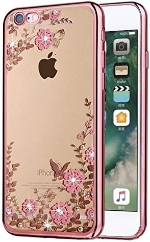 Amazon Co Jp Iphoneケース Tpu 花柄 耐衝撃 シリコン おしゃれ かわいい ソ 防塵 ソフト 透明 メッキ加工 ワイヤレス 充電 対応 最軽量 超薄型 Iphone7 Iphone8 6 6s 6plus 7plus 8plus