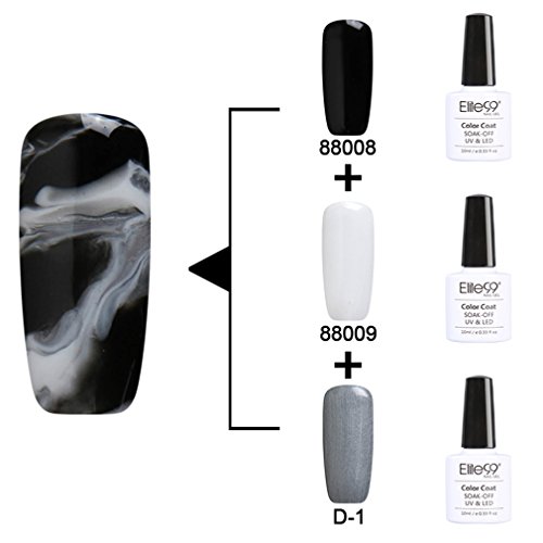 Elite99 Soak Off Changeable UV LED Gel Polish Nail Art 3PCS Multi Color Kit 10ml 88008 + The White Color Gel ( 88009 ) + Base Color Gel ( D-1 ) Elite99 Soak Off Changeable UV LED Gel Polish Nail Art 3PCS Multi Color Kit 10ml 88008 + The White Color Gel ( 88009 ) + Base Color Gel ( D-1 )