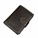 Itslife Men's Genuine Leather Wallet Retro Cowhide Hasp Trifold Vintage Card Holder
