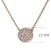A+O Gift for Mom, CZ Pave Disc Necklace in 14K Rose Gold
